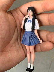 Painted 1/16 1/18 1/12 Asia Student Girl Uniform Statue Dispaly For Cars Vehicle