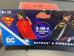 Kid’s Superhero Cape – Batman & Superman Reversible DC – Rubies One Size Ages 5+