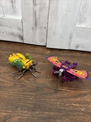 Vintage 80s LH V World Invading Insects Yellow Cicada, Pink Moth Transforming KO