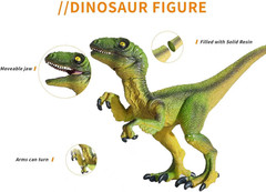 Dinosaur Toy Set 15.6 Inch Velociraptor Action Figure for Kids Boys Girls