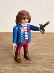 Playmobil Sailor W/ Gun & Blue Jacket 3”!Figure Geobra 2000 Abs Plastic Toy