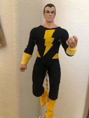 Black Adam Action Figure Black Yellow Lightning Bolt Suit Boots Wrist Cuffs