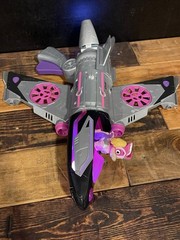PAW Patrol Mighty Pups Super Paws Skye Jet Plane & Transport Truck Lot Lights