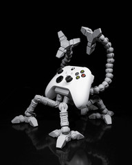 Articulated Robot Controller Holder Stand – 3D Printed Futuristic Gaming