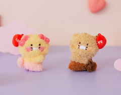 KAKAO Friends LOVE Magnet Valentine CHOONSIK Plushie Keyring Set + Track