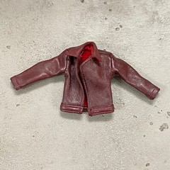 PB-LBJ-RD: 1/12 scale Red Leather Jacket for 6″ medium to slim body