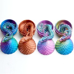 4PCS 3D Printed Dragon Egg Model,Articulated Animals figure,Toys Home Decor