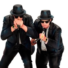 The Blues Brothers Jake and Elwood 7-Inch Figure Set With Light-Up Stage