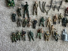 Large Military Action Figure and Accessory Lot Blue Box, Lanard, and Dongguan