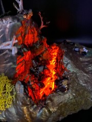 Lava Light Up Action Figure Base Custom Designed 7″x 10″ Diorama Tabletop Gaming