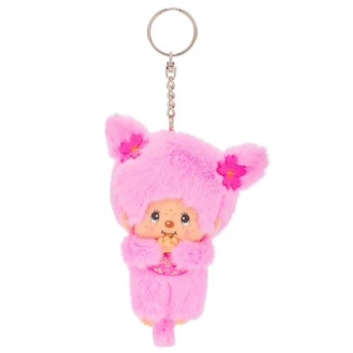 Monchhichi Plush Girl Pink Key Chain Sekiguchi 4-Inch Key Chain New Free Ship