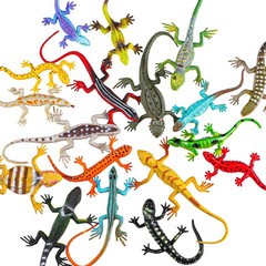 Sumind 18 Piece Plastic Lizard Toys Colorful Plastic Fake Model Artificial Repti