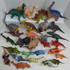 Dinosaurs Action Figures Lot Jurassic Toy Collection Set Science Junk Bundle VTG
