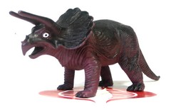 Dinosaur Hard Plastic Brown Triceratops Purple 9″ Long Figure Plastic PVC Toy