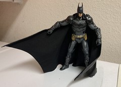 custom batman arkham knight Asylum wired leather cape 1/12 mcfarlane NOT FIGURE