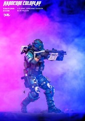 USA Acid Rain 1:18 3.75″ GI Joe JOYTOY BLUE FALCON Army Airborne Action Fig Set