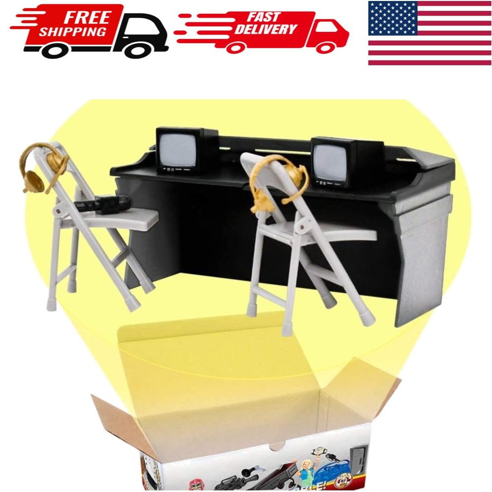 Complete Wrestling Commentator Table & Chairs Playset – No Assembly Required