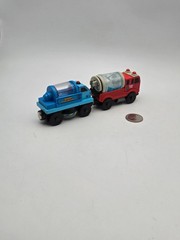 Thomas Friends Wooden Railway Train Fire Truck Water Tanker Street Sweeper Lot 2