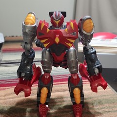 Plastic Action Figure Red Gray Black Yellow Transforming Robot T-Rex Toy
