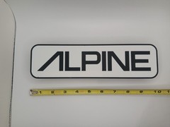 Retro Alpine stereo & radio 80s style logo lightbox sign display light box sign