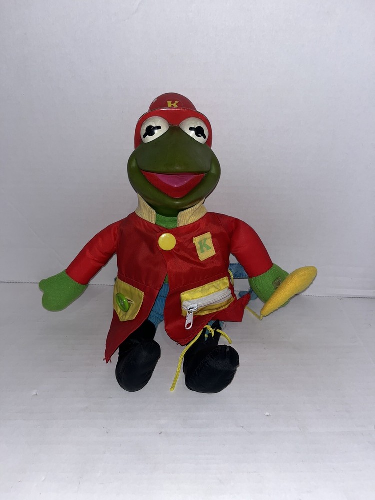 Mattel Learn to Dress KERMIT THE FROG FIREFIGHTER FIREMAN Plush Doll Muppet RARE