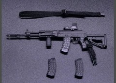 1/12 Scale AK-47 Assault Rifle (Black) 1/12 Scale Accessory Set by HASUKI *NEW*