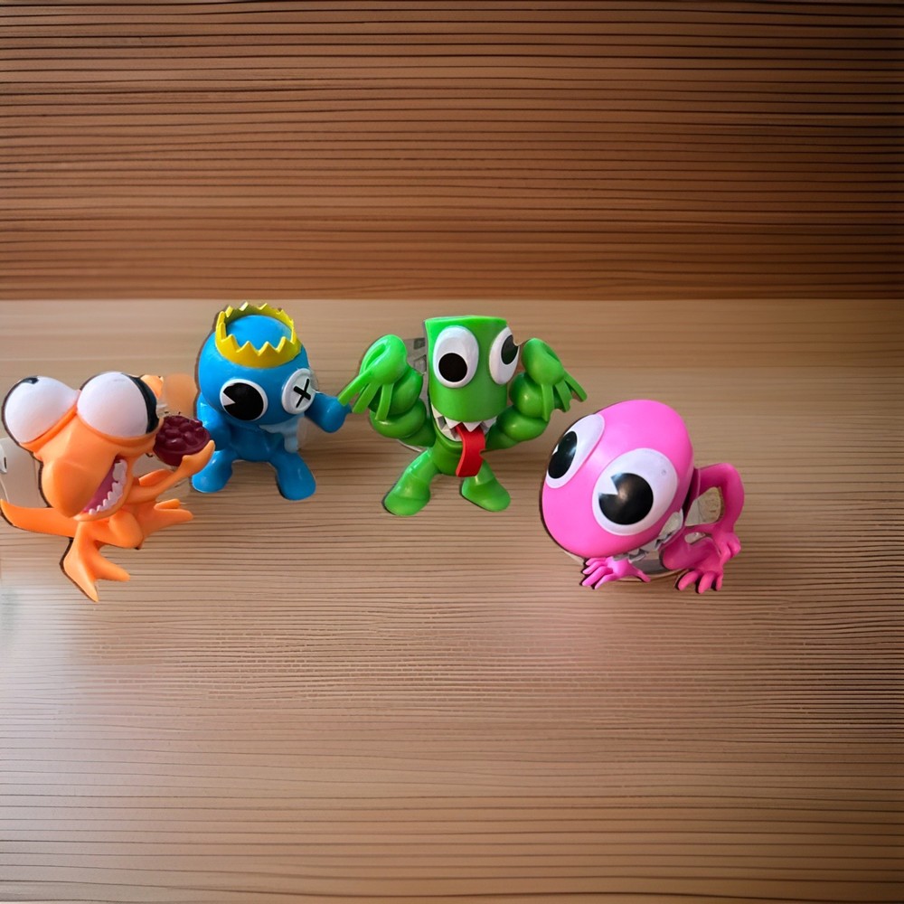 ✨ Lot of 4 Rainbow Friends Mini Figures Green Orange Pink Blue Roblox