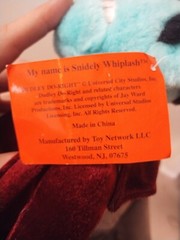 Universal Studios Dudley Do Right Snidley Whiplash Stuffed Plush Doll 15″ NWT