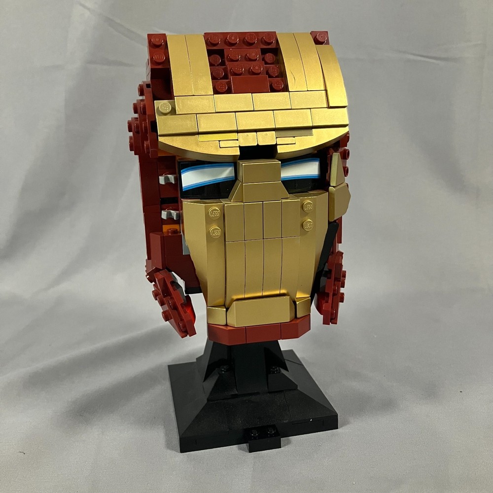 LEGO Iron Man Helmet Display Bust Red Gold Missing Piece