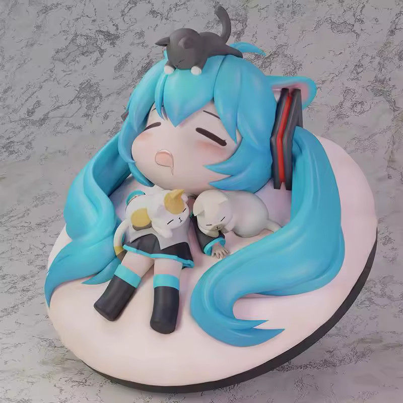 11CM Hatsune Miku Sleeping Anime Action Figure Desktop Ornament Kawaii