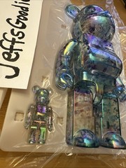 Medicom BE@RBRICK x Anever 3rd Version clear blue 400% and 100% set Bearbrick