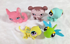 Lot of 5 – Hasbro Littlest Pet Shop Figures – 596 / 601 / 594 / 599 / 598