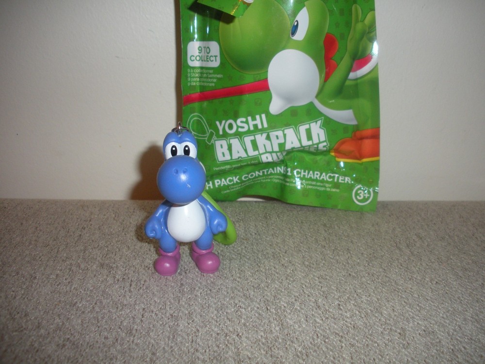 2″ DARK BLUE YOSHI BackPack Buddies Clip Keychain Super Mario
