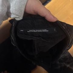 JULIUS 10oz Denim Bleach Wide Pants Black