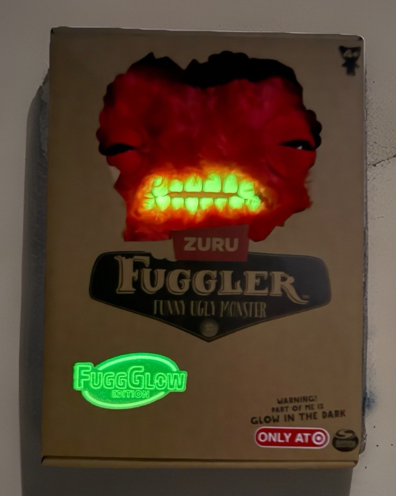 Fuggler FuggGlow Munch Munch Red 9” Plush Glow in Dark Target Exclusive NIB