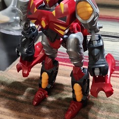 Plastic Action Figure Red Gray Black Yellow Transforming Robot T-Rex Toy