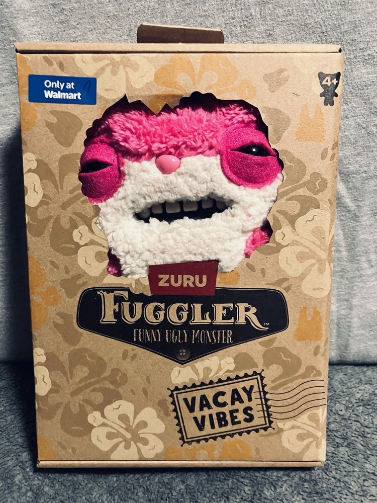 Zuru Fuggler VACAY VIBES Sketchy Squirrel Pink 9” Plush Funny Ugly Monster *New*