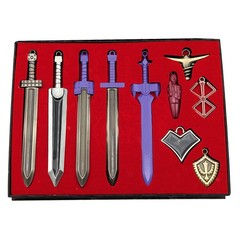 SWORDS & ICONS Berserk 7 Pcs. Necklace & Key Chain Set (Anime KeyChain Charm)