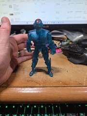 Vintage Translucent Blue Plastic Action Figure w Removable Armor Unbranded 5.5″