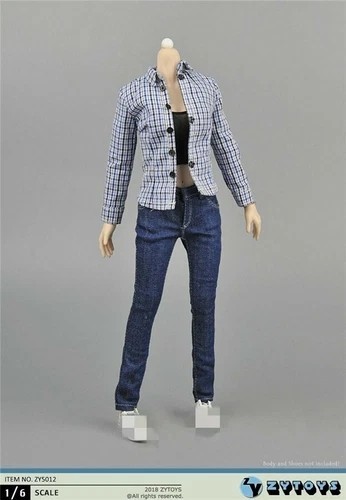 ZYTOYS ZY5012 1/6 Female Blue shirt & Jeans Pants Suit For 12″Figure Body