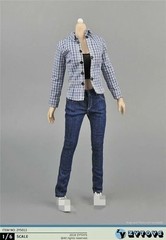 ZYTOYS ZY5012 1/6 Female Blue shirt & Jeans Pants Suit For 12″Figure Body