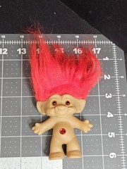 Vintage Ace Novelty Troll Doll Figure Red Hair Belly Gem Made in China 3.5″ Tall