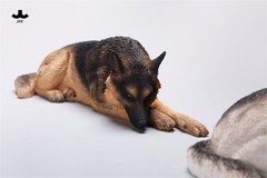 JXK Lying German Shepherd Dog Model Pet Animal Figure Collection 1:6 Scale