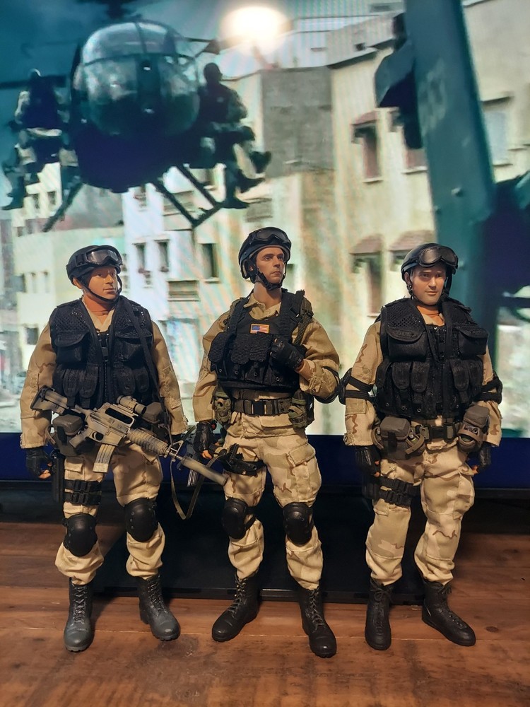 1/6 – 3 Kitbashed US Delta Operators Blackhawk Down Easy & Simple And Dragon