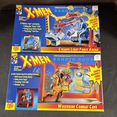(2) X-MEN DANGER ROOM PLAYSETS WOLVERINE CYCLOPS TOY BIZ VINTAGE NEW SEALED OPEN