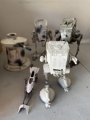 30th Anniv Battle of Hoth AT-ST Vehicles Lot Turrets And Speeder Bike