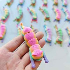 3D PRINTED – LAYING CAT – RANDOM RAINBOW COLORS – ARTICULATED – FIDGET TOY