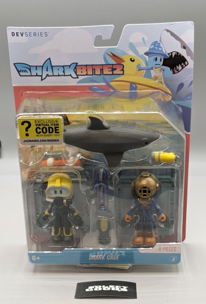 Roblox DevSeries SHARK BITE 2: SHARK CAGE Figure Set W/Exclusive Virtual Code