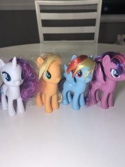 My Little Pony 6″ Lot Of 4 G4 2016 FIM Brushable Hair Rarity Fluttershy Twilight