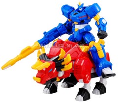 Toys MiniForce Super Dino Power FORCE TRIG Triceratops Rider Robot Knight Figure